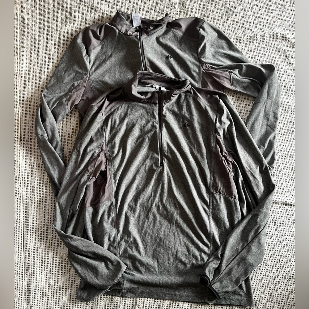 Lot of 2 DECATHLON Quechua Pullover Shirt Men's Gray Large